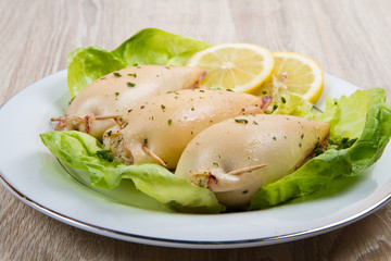 Delicious homemade stuffed squid