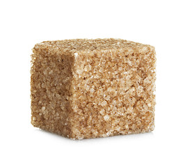 Brown sugar  cube, isolated on white background