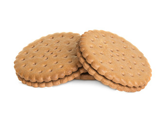 Chocolate cookie isolated on white background
