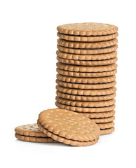 Chocolate cookie isolated on white background