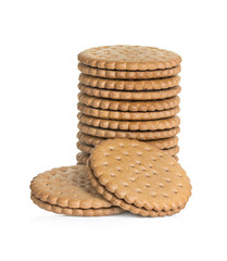 Chocolate cookie isolated on white background