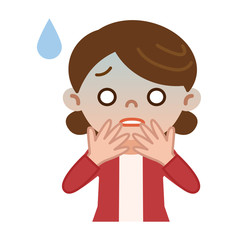 失敗して顔色が悪い女性