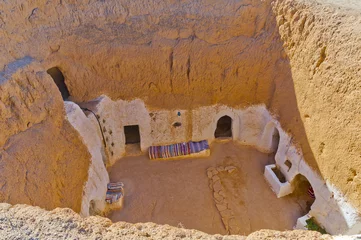 Cercles muraux Tunisie Grottes résidentielles de troglodyte à Matmata, Tunisie, Afrique