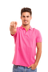 Naklejka premium Man pointing