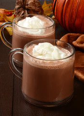 Hot chocolate and whipped cream