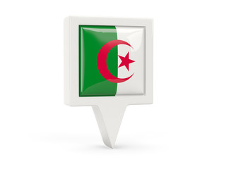 Square flag icon of algeria