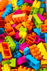Fototapeta na wymiar plastic toy blocks