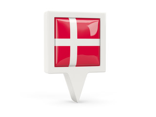 Square flag icon of denmark