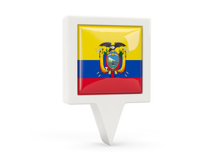Naklejka na ściany i meble Square flag icon of ecuador