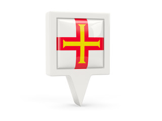 Obraz premium Square flag icon of guernsey
