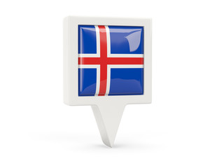 Square flag icon of iceland