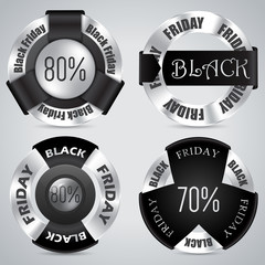 Black friday badge set of 4