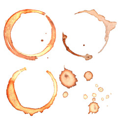 Vector stains of coffee