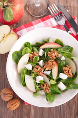 autumn salad with apple, cheese and walnut