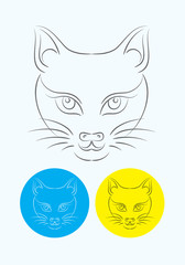 Cat head, art vector decoration