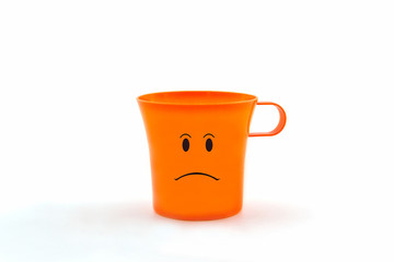 Colorful of facial expression on cup.