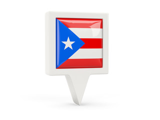 Obraz premium Square flag icon of puerto rico