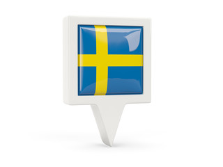 Square flag icon of sweden