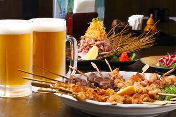 焼鳥とビール