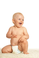 baby crawling in nappy