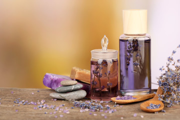 Obraz na płótnie Canvas Spa still life with lavender oil and flowers