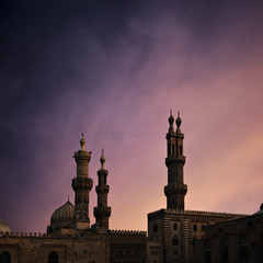 Cairo mosque at dusk