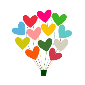 Air balloon with hearts for your design