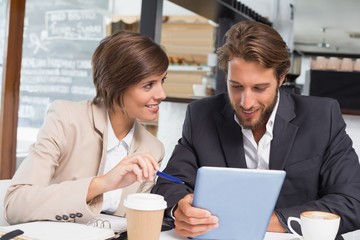 Business colleagues working on their break