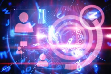 Blue and red technology interface