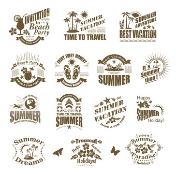 Travel and vacation labels.