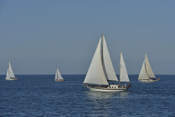 Fototapeta na wymiar summer regatta of sailing boats