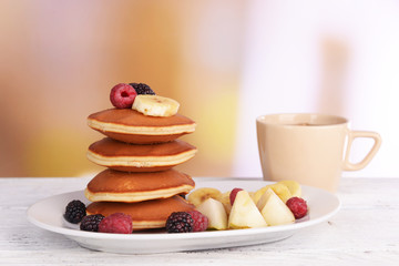 Pancake with fruits and berries