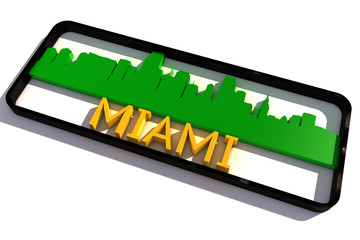 Miami base colors of the flag of the city 3D design