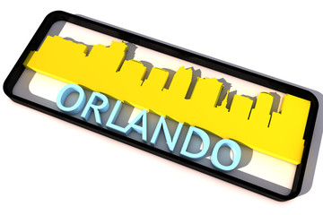 Orlando base colors of the flag of the city 3D design