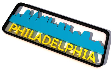 Philadelphia base colors of the flag of the city 3D design