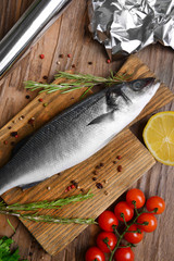 Tasty fish on table close-up