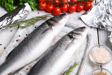 Tasty fish on table close-up