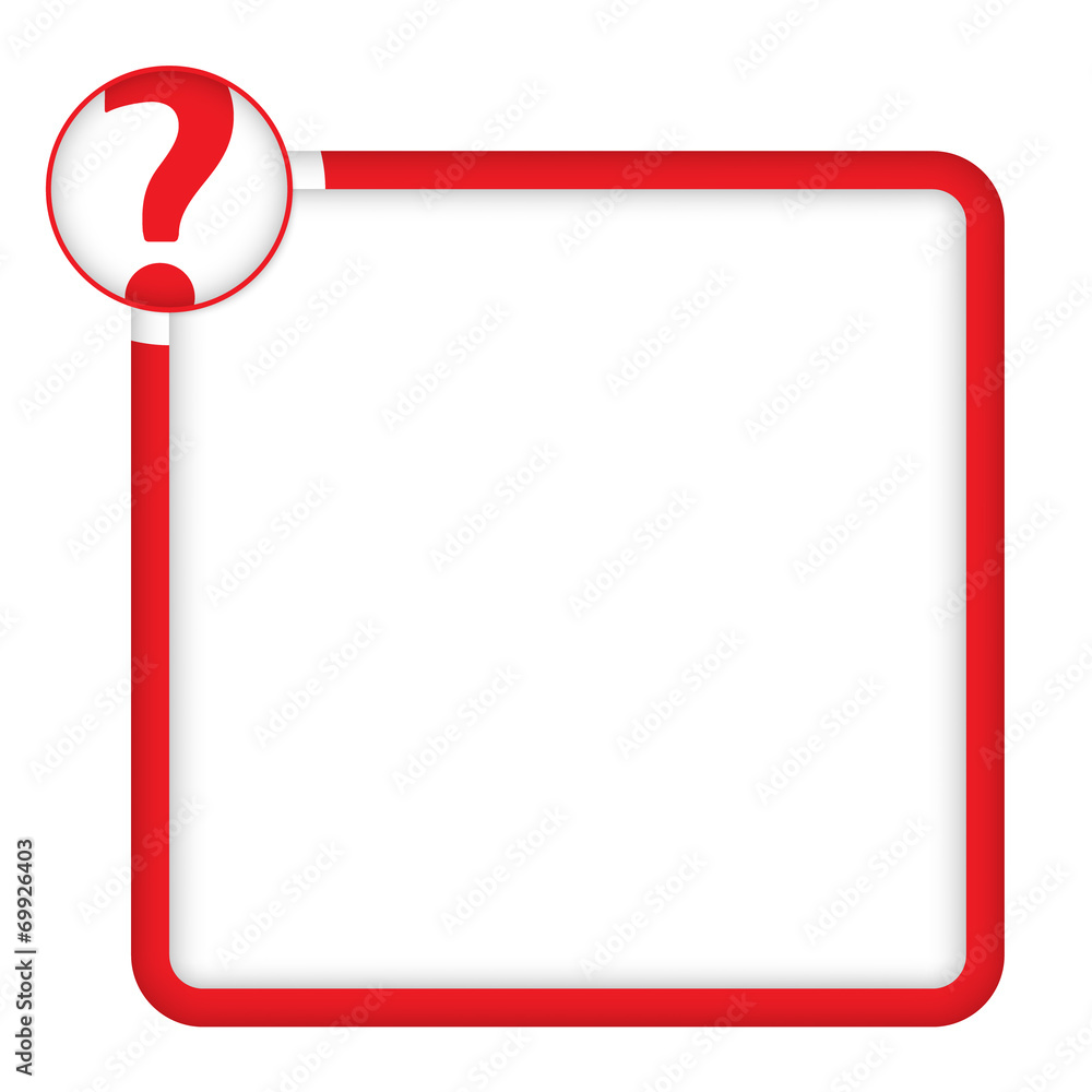 Aufkleber red frame for any text with question mark