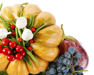 Fresh organic vegetables, isolated on white