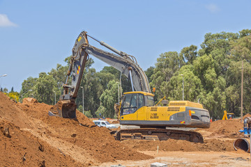 Laying of new high-speed roads in Israel.