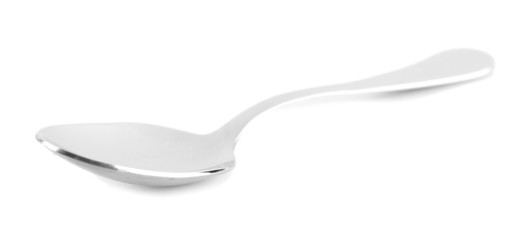 Metal spoon isolated on white