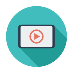 Video player flat icon.