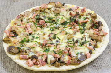 pizza, food, mushroom, cheese,  snack, gourmet, pastry