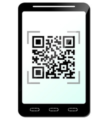 Vector illustration of phone with qr code concept