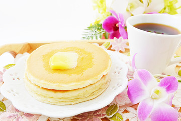 パンケーキとコーヒー