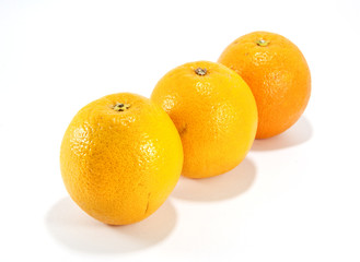 Orange fruit on white background