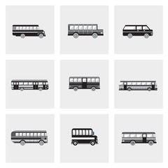 Bus icons set. Public transportation