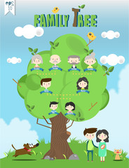 family tree template info graphics vector/illustration