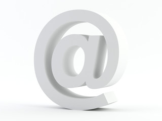 White @ e-mail sign