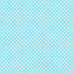 Bright Teal and White Small Polka Dots Pattern Repeat Background